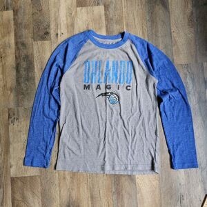 Adidas Orlando Magic Long Sleeve T-Shirt – Youth L (14–16) – Ash Gray & Blue